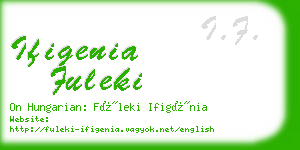 ifigenia fuleki business card